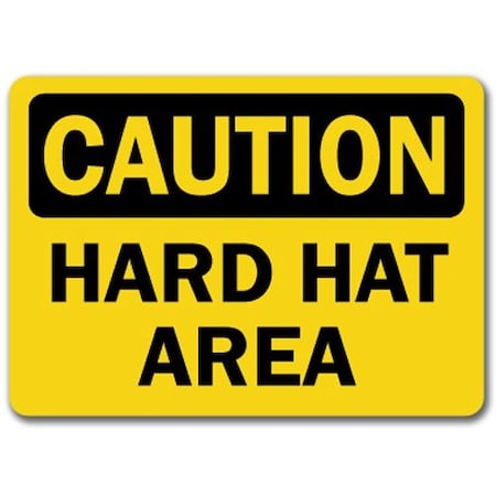 Signmission Caution Sign-Hard Hat Area-10in x 14in OSHA Safety Sign, 14" H, CS-Hard Hat 1 CS-Hard Hat 1